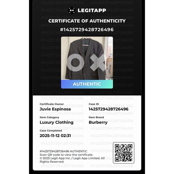 Burberry London Blazer Mens 46R Gray Plaid Windowpane Wool Sport Coat Jacket - Picture 14 of 14